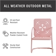 Pemberly Row 2-Piece Retro Outdoor Chair Set in Pastel Pink Gloss