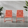 Pemberly Row Contemporary 2-Piece Retro Outdoor Chair Set in Coral Gloss