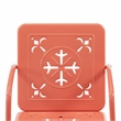Pemberly Row Contemporary 2-Piece Retro Outdoor Chair Set in Coral Gloss