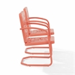 Pemberly Row Contemporary 2-Piece Retro Outdoor Chair Set in Coral Gloss