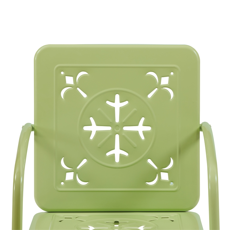 Pemberly Row 2-Piece Retro Outdoor Chair Set in Key Lime Gloss