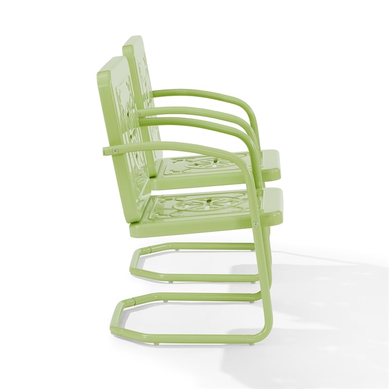 Pemberly Row 2-Piece Retro Outdoor Chair Set in Key Lime Gloss