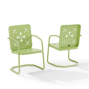 Pemberly Row 2-Piece Retro Outdoor Chair Set in Key Lime Gloss