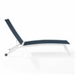 Pemberly Row Contemporary Outdoor Chaise Lounge in Navy/White