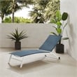 Pemberly Row Contemporary Outdoor Chaise Lounge in Navy/White