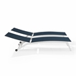 Pemberly Row Contemporary 2Pc Outdoor Chaise Lounge Set in Navy/White