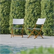 Pemberly Row 2Pc Navy and White Indoor/Outdoor PE Rattan Folding Bistro Chairs