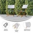 Pemberly Row 2Pc Navy and White Indoor/Outdoor PE Rattan Folding Bistro Chairs