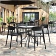 Pemberly Row Commercial All-Weather Patio Stack Chair with Contoured Backrest