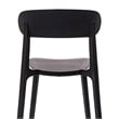 Pemberly Row Commercial All-Weather Patio Stack Chair with Contoured Backrest