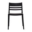 Pemberly Row Commercial All-Weather Patio Stack Chair with Slatted Backrest