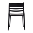 Pemberly Row Commercial All-Weather Patio Stack Chair with Slatted Backrest