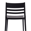 Pemberly Row Commercial All-Weather Patio Stack Chair with Slatted Backrest