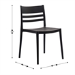 Pemberly Row Commercial All-Weather Patio Stack Chair with Slatted Backrest