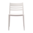 Pemberly Row Commercial All-Weather White Patio Stack Chair w/ Slatted Backrest
