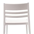 Pemberly Row Commercial All-Weather White Patio Stack Chair w/ Slatted Backrest