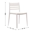 Pemberly Row Commercial All-Weather White Patio Stack Chair w/ Slatted Backrest