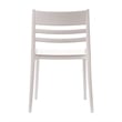 Pemberly Row Commercial All-Weather White Patio Stack Chair w/ Slatted Backrest