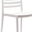 Pemberly Row Commercial All-Weather White Patio Stack Chair w/ Slatted Backrest