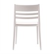 Pemberly Row Commercial All-Weather White Patio Stack Chair w/ Slatted Backrest