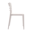 Pemberly Row Commercial All-Weather White Patio Stack Chair w/ Slatted Backrest