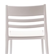 Pemberly Row Commercial All-Weather White Patio Stack Chair w/ Slatted Backrest