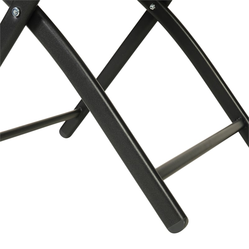 Pemberly Row 2 Pack Commercial Outdoor Flex Comfort Folding Chair in Navy
