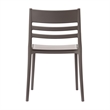 Pemberly Row Commercial All-Weather Gray Patio Stack Chair with Slatted Backrest