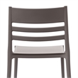 Pemberly Row Commercial All-Weather Gray Patio Stack Chair with Slatted Backrest