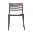 Pemberly Row Commercial All-Weather Gray Patio Stack Chair with Slatted Backrest