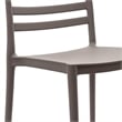 Pemberly Row Commercial All-Weather Gray Patio Stack Chair with Slatted Backrest
