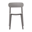 Pemberly Row Commercial All-Weather Gray Patio Stack Chair w/ Contoured Backrest