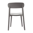 Pemberly Row Commercial All-Weather Gray Patio Stack Chair w/ Contoured Backrest