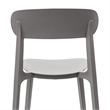 Pemberly Row Commercial All-Weather Gray Patio Stack Chair w/ Contoured Backrest