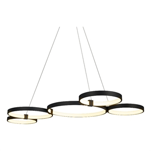 Pemberly Row 50&quot Adjustable ETL Certified Integrated LED Chandelier in Black