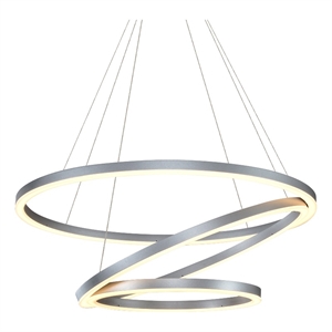 Pemberly Row 32&quot Height Adjustable ETL Integrated LED Chandelier Silver