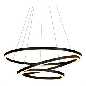 Pemberly Row 32&quot Height Adjustable ETL Certified Integrated LED Chandelier Black