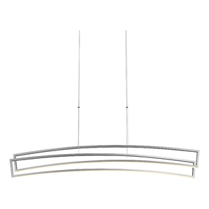 Pemberly Row 46&quot Integrated LED ETL Certified Linear Chandelier in Silver