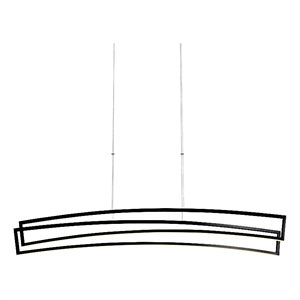 Pemberly Row 46&quot ETL Certified Integrated LED Aluminum Linear Chandelier - Black