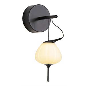Pemberly Row 5&quot ETL Integrated LED Wall Sconce with Glass Shade - Black