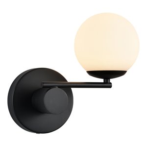 Pemberly Row 9&quot Integrated LED ETL Wall Sconce with Glass Shade - Black