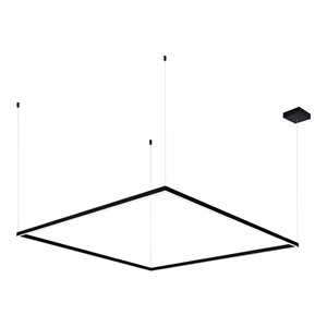 Pemberly Row 51&quot Square Aluminum ETL Certified Integrated LED Chandelier - Black