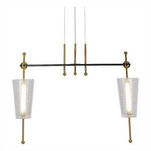 Pemberly Row 29&quot ETL Certified Integrated LED Aluminum Pendant - Antique Brass