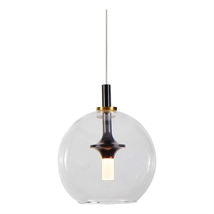 Pemberly Row 7&quot ETL Certified Integrated LED Aluminum Pendant - Antique Brass