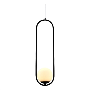 Pemberly Row 7&quot ETL Certified Integrated LED Pendant with Glass Shade in Black