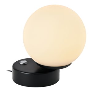 Pemberly Row 6&quot ETL Certified Integrated LED Table Lamp with Glass Shade - Black