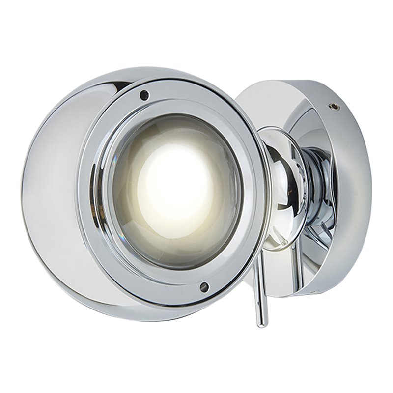 Pemberly Row Adjustable Aluminum/Iron ETL Commercial Grade LED Wall Mount Chrome