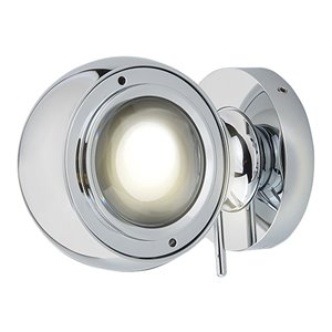 Pemberly Row Adjustable Aluminum/Iron ETL Commercial Grade LED Wall Mount Chrome