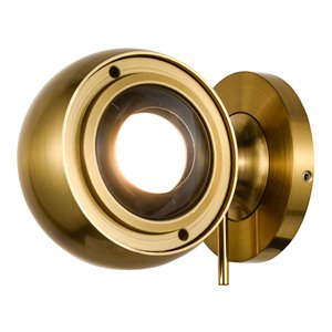 Pemberly Row Adjustable ETL Commercial Grade LED Wall Mount Antique Brass