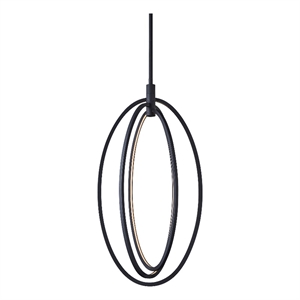 Pemberly Row 15&quot ETL Certified Integrated LED Aluminum Rotating Pendant in Black